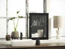 Vitrine >Calella< in Schwarz - 45x60x25 (BxHxT)