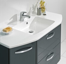 Waschtisch-Set >Quickset 327< in Anthrazit Hochglanz/ Anthrazit Dekor