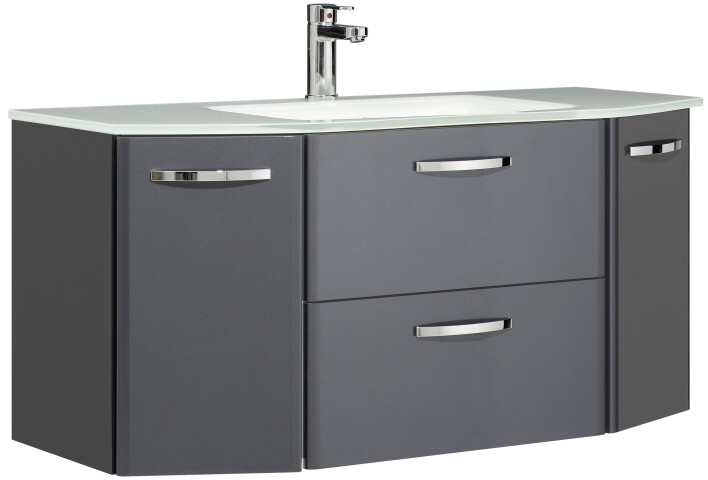 Waschtisch-Set >Quickset 327< in Anthrazit Hochglanz/ Anthrazit Dekor