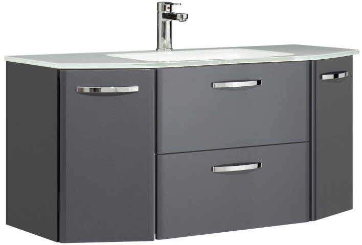 Waschtisch-Set >Quickset 327< in Anthrazit Hochglanz/ Anthrazit Dekor