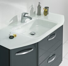 Waschtisch-Set >Quickset 327< in Anthrazit Hochglanz/ Anthrazit Dekor