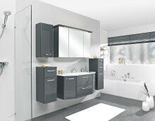 Waschtisch-Set >Quickset 327< in Anthrazit Hochglanz/ Anthrazit Dekor