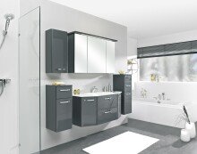 Waschtisch-Set >Quickset 327< in Anthrazit Hochglanz/ Anthrazit Dekor