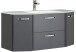 Waschtisch-Set >Quickset 327< in Anthrazit Hochglanz/ Anthrazit Dekor