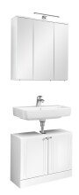 Badmöbel-Set >Quickset 955< in Weiß Hochglanz - 65x200x33cm (BxHxT)