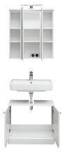 Badmöbel-Set >Quickset 955< in Weiß Hochglanz - 65x200x33cm (BxHxT)