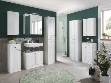 Badmöbel-Set >Quickset 955< in Weiß Hochglanz - 65x200x33cm (BxHxT)