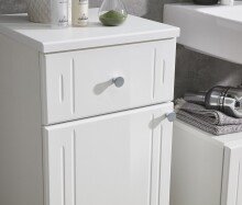 Badmöbel-Set >Quickset 955< in Weiß Hochglanz - 130x200x33cm (BxHxT)