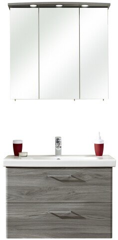 Badmöbel-Set >Quickset 916< in Sangallo Grau quer - 82x200x45cm (BxHxT)
