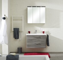Badmöbel-Set >Quickset 916< in Sangallo Grau quer - 82x200x45cm (BxHxT)