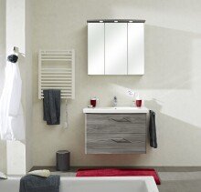 Badmöbel-Set >Quickset 916< in Sangallo Grau quer - 82x200x45cm (BxHxT)