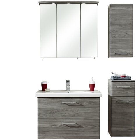Badmöbel-Set >Quickset 916< in Sangallo Grau quer - 112x5x45cm (BxHxT)