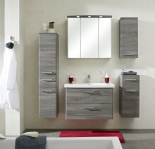 Badmöbel-Set >Quickset 916< in Sangallo Grau quer - 142x200x45cm (BxHxT)