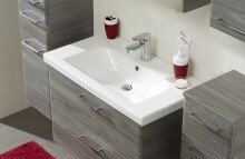 Badmöbel-Set >Quickset 916< in Sangallo Grau quer - 142x200x45cm (BxHxT)