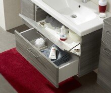 Badmöbel-Set >Quickset 916< in Sangallo Grau quer - 112x200x45cm (BxHxT)