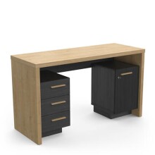Schreibtisch >Oxford< in Hamilton Eiche/schwarz -...