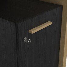 Schreibtisch >Oxford< in Hamilton Eiche/schwarz - 131x76x50 (BxHxT)