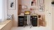 Schreibtisch >Oxford< in Hamilton Eiche/schwarz - 131x76x50 (BxHxT)