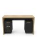 Schreibtisch >Oxford< in Hamilton Eiche/schwarz - 131x76x50 (BxHxT)