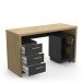 Schreibtisch >Oxford< in Hamilton Eiche/schwarz - 131x76x50 (BxHxT)