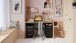 Schreibtisch >Oxford< in Hamilton Eiche/schwarz - 131x76x50 (BxHxT)