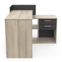 Eckschreibtisch >Optima2< in Kronberg Eiche/schwarz - 121x87x109 (BxHxT)