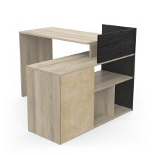 Eckschreibtisch >Optima2< in Kronberg Eiche/schwarz - 121x87x109 (BxHxT)