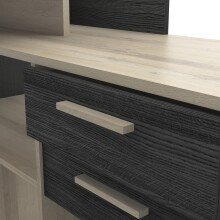 Eckschreibtisch >Optima2< in Kronberg Eiche/schwarz - 121x87x109 (BxHxT)
