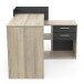 Eckschreibtisch >Optima2< in Kronberg Eiche/schwarz - 121x87x109 (BxHxT)