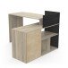 Eckschreibtisch >Optima2< in Kronberg Eiche/schwarz - 121x87x109 (BxHxT)