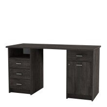 Schreibtisch >Monaco 2< in schwarz aus Holzwerkstoff - 135x74x58cm (BxHxT)