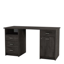 Schreibtisch >Monaco 2< in schwarz aus Holzwerkstoff - 135x74x58cm (BxHxT)