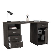 Schreibtisch >Monaco 2< in schwarz aus Holzwerkstoff - 135x74x58cm (BxHxT)