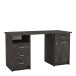 Schreibtisch >Monaco 2< in schwarz aus Holzwerkstoff - 135x74x58cm (BxHxT)