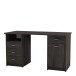 Schreibtisch >Monaco 2< in schwarz aus Holzwerkstoff - 135x74x58cm (BxHxT)