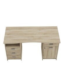 Schreibtisch >Monaco 2< in Eiche aus Holzwerkstoff - 135x74x58cm (BxHxT)