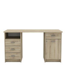 Schreibtisch >Monaco 2< in Eiche aus Holzwerkstoff - 135x74x58cm (BxHxT)