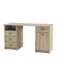 Schreibtisch >Monaco 2< in Eiche aus Holzwerkstoff - 135x74x58cm (BxHxT)