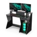 Gamingtisch >Skin< in schwarz/grau aus Holzwerkstoff - 124x90x60cm (BxHxT)