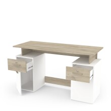 Schreibtisch >Platon< in Kronber Eiche/weiss - 135x76x55 (BxHxT)