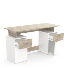 Schreibtisch >Platon< in Kronber Eiche/weiss - 135x76x55 (BxHxT)