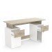 Schreibtisch >Platon< in Kronber Eiche/weiss - 135x76x55 (BxHxT)