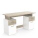 Schreibtisch >Platon< in Kronber Eiche/weiss - 135x76x55 (BxHxT)