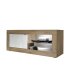TV-Board >Belinda< in Mercure Holzstruktur / Weiss - 140x56x43cm (BxHxT)