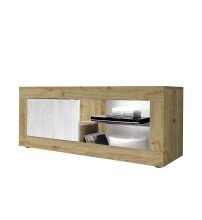 TV-Board >Belinda< in Eiche Cadiz / Weiss - 140x56x43cm (BxHxT)