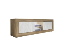 TV-Board >Belinda< in Mercure Holzstruktur / Weiss - 181x56x43cm (BxHxT)