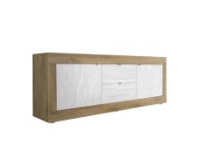 TV-Board >Belinda< in Mercure Holzstruktur / Weiss - 210x66x43cm (BxHxT)