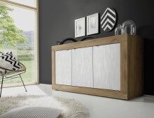 Sideboard >Belinda< in Mercure Holzstruktur / Weiss...