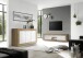 Sideboard >Belinda< in Mercure Holzstruktur / Weiss - 160x86x43cm (BxHxT)