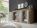 Sideboard >Belinda< in Mercure Holzstruktur / Weiss - 160x86x43cm (BxHxT)